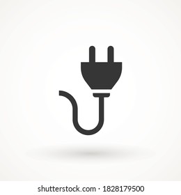 Plug-in, electrical vector icon Plug electric cable wire icon logo isolated sign symbol vector illustration