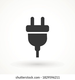 Plug-in, electrical vector icon Plug electric cable wire icon logo isolated sign symbol vector illustration