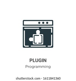 Plugin glyph icon vector on white background. Flat vector plugin icon symbol sign from modern programming collection for mobile concept and web apps design.
