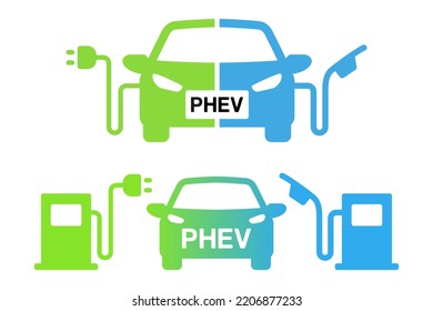 Plugin Hybrid Electric Vehicle Phev Car Stock Vector (Royalty Free ...