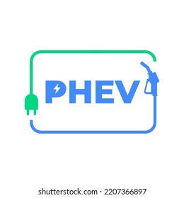 Plug-in hybrid electric vehicles (PHEV) logo. vector