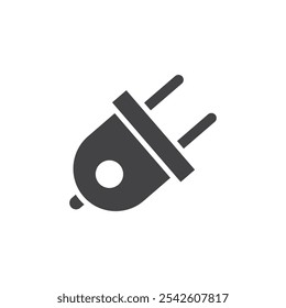 Icono de plugin signo de Vector en blanco y negro