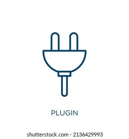 plugin icon. Thin linear plugin outline icon isolated on white background. Line vector plugin sign, symbol for web and mobile