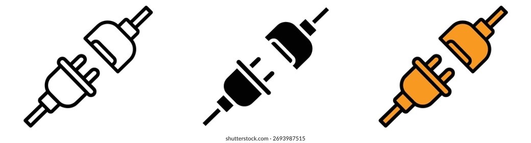 Plugin icon vector. energy and electrical supply symbol. vector illustration.