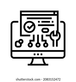 plugin program line icon vector. plugin program sign. isolated contour symbol black illustration