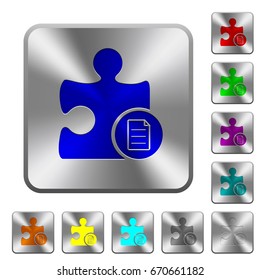 Plugin properties engraved icons on rounded square glossy steel buttons
