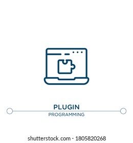 plugin vector line icon. Simple element illustration. plugin outline icon from programming concept. Can be used for web and mobile
