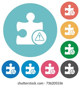 Plugin warning flat white icons on round color backgrounds