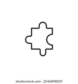 Plugins symbol linear illustration, vector Puzzle icon on white background..eps