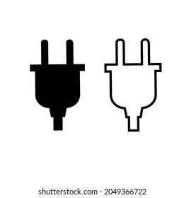 the plugs are electric. A set of simple icons. Vector flat illustration