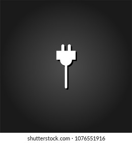 Plugs icon flat. Simple White pictogram on black background with shadow. Vector illustration symbol