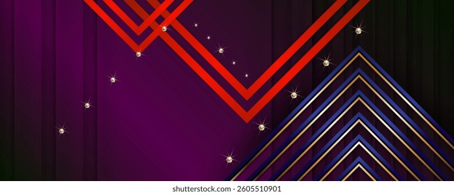 Plum art color purple fantasy Black and gold art design dark background abstract shiny color golden luxury lines art template premium