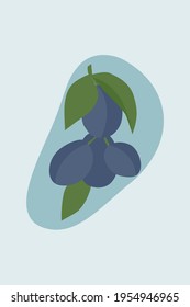 Plum berries arranged on an abstract background.