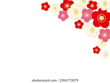 Plum blossom background, Japanese traditional pattern, vector illustration