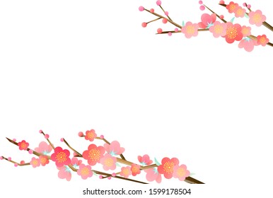 Plum blossom with branches postcard size.
Sideways