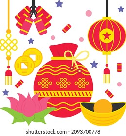 Plum Blossom with Ceramic Vase Concept Vector Color Icon Design, Traditional Chinese Culture Symbol, Year of the Tiger 2022 Sign, China Travel Guide Stock Illustration