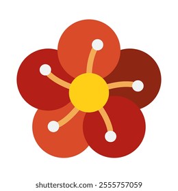 Plum Blossom Chinese New Year icon Illustration