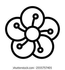 Plum Blossom Chinese New Year icon Illustration
