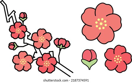 Plum blossom design illustration material

