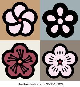 Plum blossom flower pattern symbol