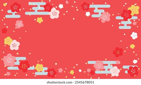 Plum blossom frame material 4