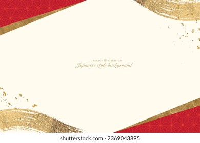 
Plum blossom and gold Japanese pattern background