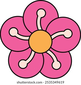 Plum Blossom Icon Representing Resilience, Beauty, and Cultural Significance, Perfect for Highlighting Springtime, Floral Aesthetics, and Symbolism of Renewal with a Delicate and Elegant Design