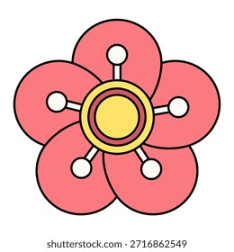 Flor de ciruelo aislada Elementos de ilustración