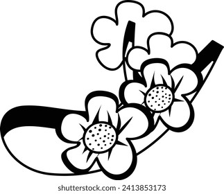 Plum Blossom Concepto isométrico , Diseño del icono del vector de la República de las flores, Símbolo de la cultura tradicional china, Signo del año nuevo del dragón 2024, Guía de viajes de China Ilustración de la bolsa