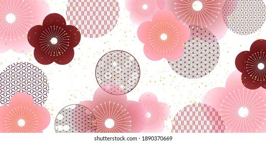 Plum blossom Japanese paper background