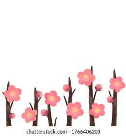 Plum blossom vector illustration (background material)