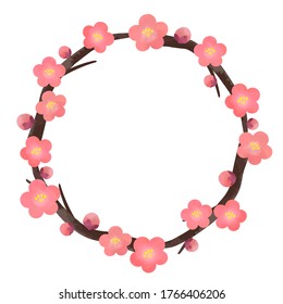 Ilustración vectorial de la flor del ciruelo (material de fondo)