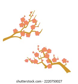 Plum blossom vector illustration background