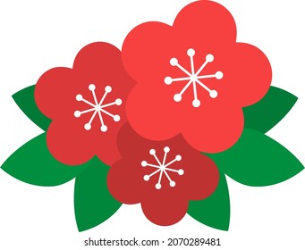Flores de ciruela aisladas ilustraciones vectoriales.