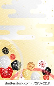 Plum blossoms and Japanese style decorations