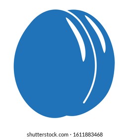 plum, blue vector linear icon on white isolated background