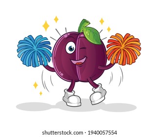 plum cheerleader cartoon. cartoon mascot vector