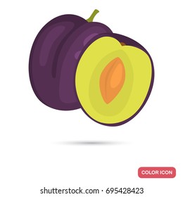 Plum color flat icon for web and mobile design