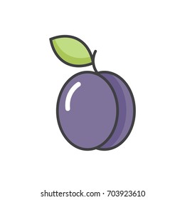 Plum color flat line icon.