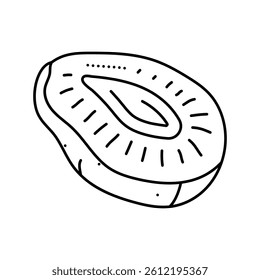 plum cut seed fruit line icon vector. plum cut seed fruit sign. isolated contour symbol black illustration