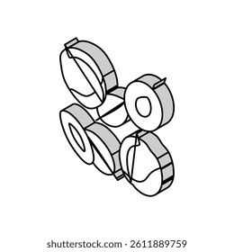 plum cut sheet pile isometric icon vector. plum cut sheet pile sign. isolated symbol illustration