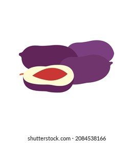 Plum flat icon vector image with a design illustration