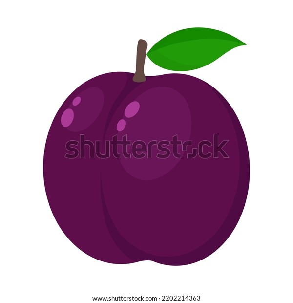 Plum Flat Vector Illustration Logo Icon Stock Vector (Royalty Free ...