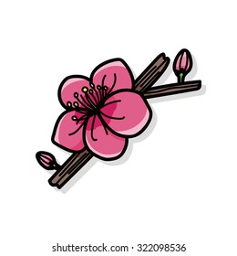 Plum flower doodle