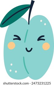 Plum Fruit Character Vector Illustration