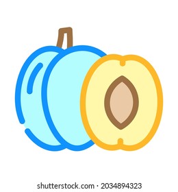 plum fruit color icon vector. plum fruit sign. isolated symbol illustration