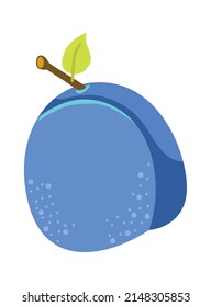 Pflaumenfruchtsymbol. Vektorgrafik