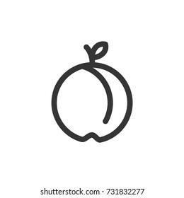 plum fruit icon vector. plum fruit outline style design