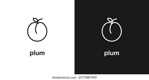 Plum fruit icon. Plum vector icon. Fruit symbols for your web design. Fruits icon