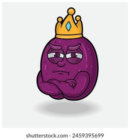 Plum Fruit With Jealous expression. Mascot cartoon character for flavor, strain, label and packaging product. Vector Illustration